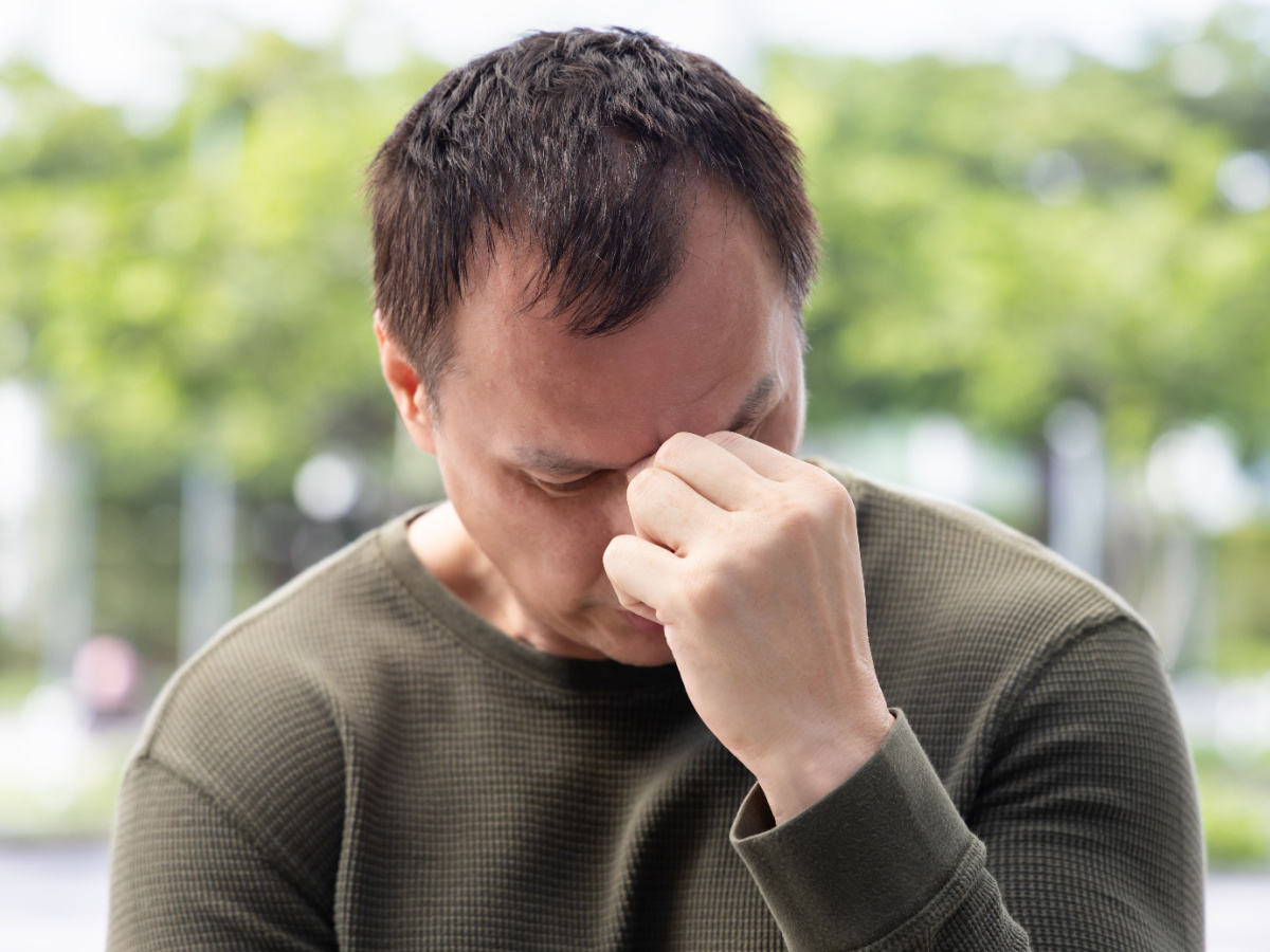 Streesed Middle Aged Man Suffering From Haor Loss